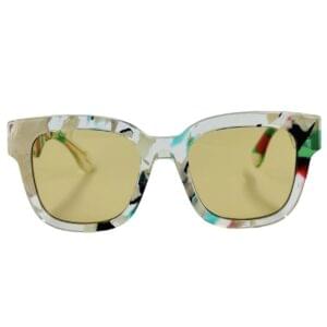 gafas monturas sol gucci gg1624s acetato reciclado 100% transparente purpurina verde rojo blanco amarillo cuadrado optica hermo