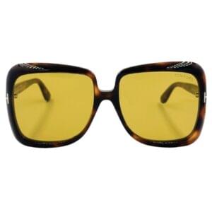 gafas montura sol tom ford lorelai tf1156 cuadrado acetato marron habana amarillo optica hermo