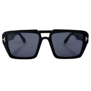 gafas monturas sol tom ford redford tf1153 acetato cuadrado doble puente negro brillo gris uniforme optica hermo