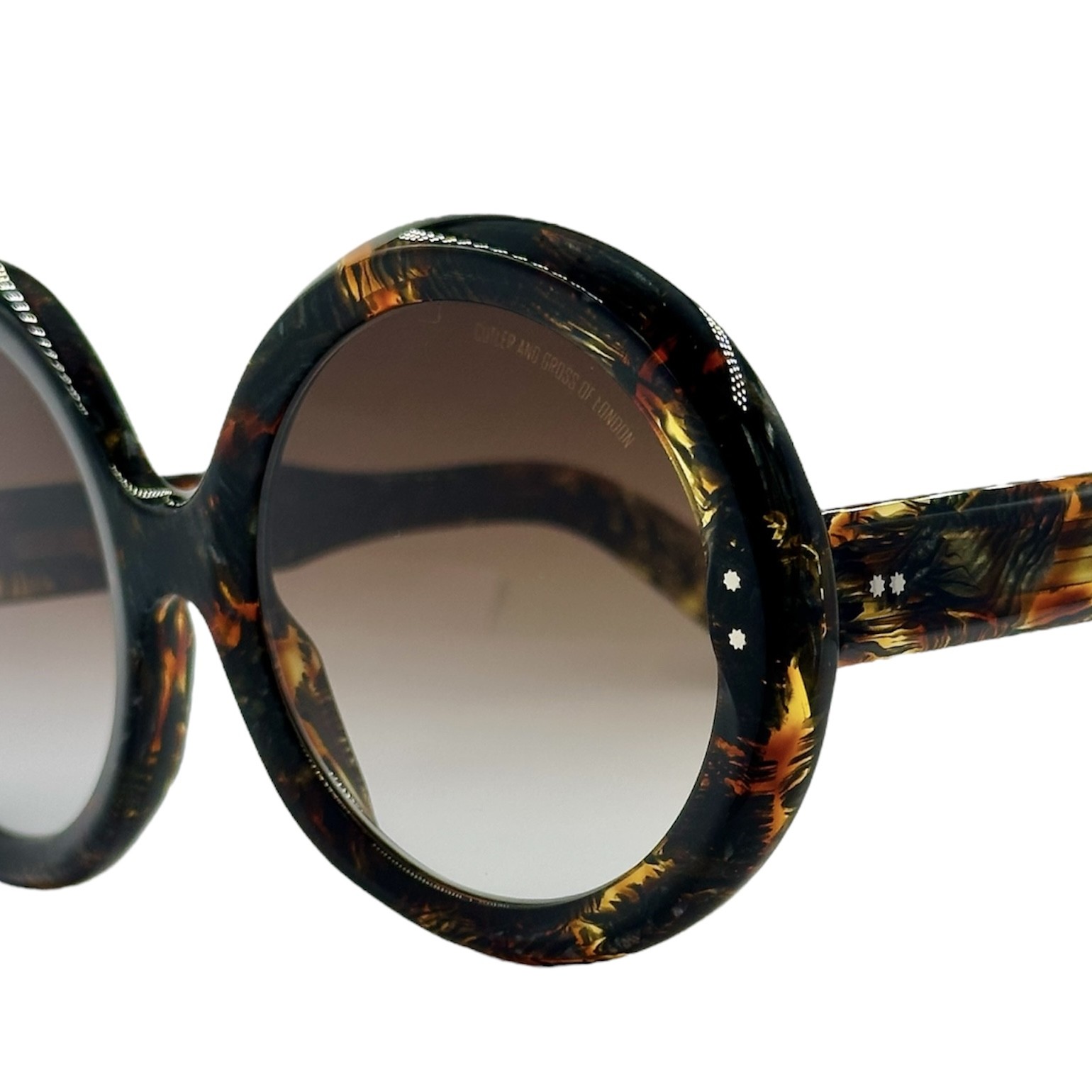CUTLERANDGROSSCGSN1412023 gafas monturas sol cutler and gross 1412 acetato redondo grande marron jaspeado marron degradado optica hermo optica diagonal optica toscana optica gran via vytria
