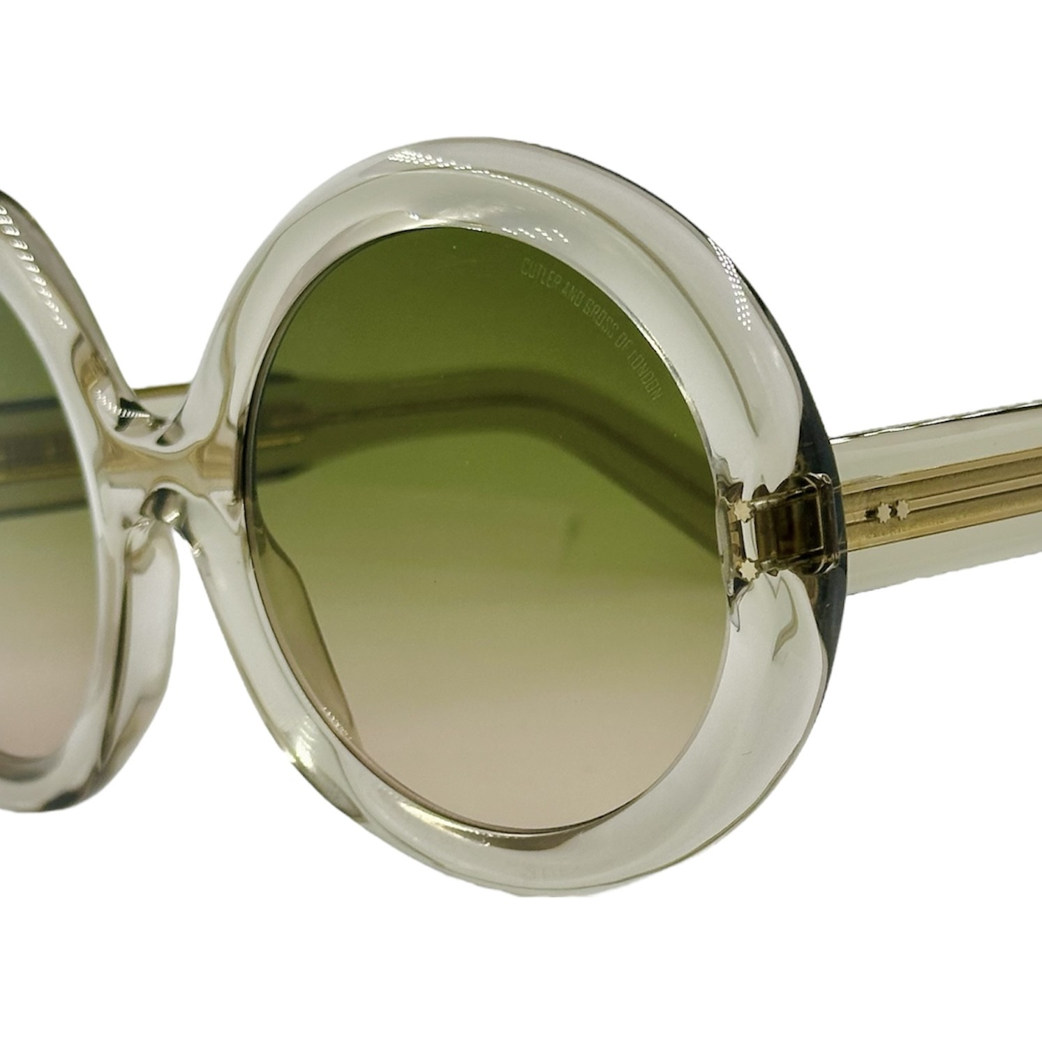CUTLERANDGROSSCGSN1412033 gafas monturas sol cutler and gross 1412 acetato redondo grande beige translucido marron verdoso degradado optica hermo optica diagonal optica toscana optica gran via vytria