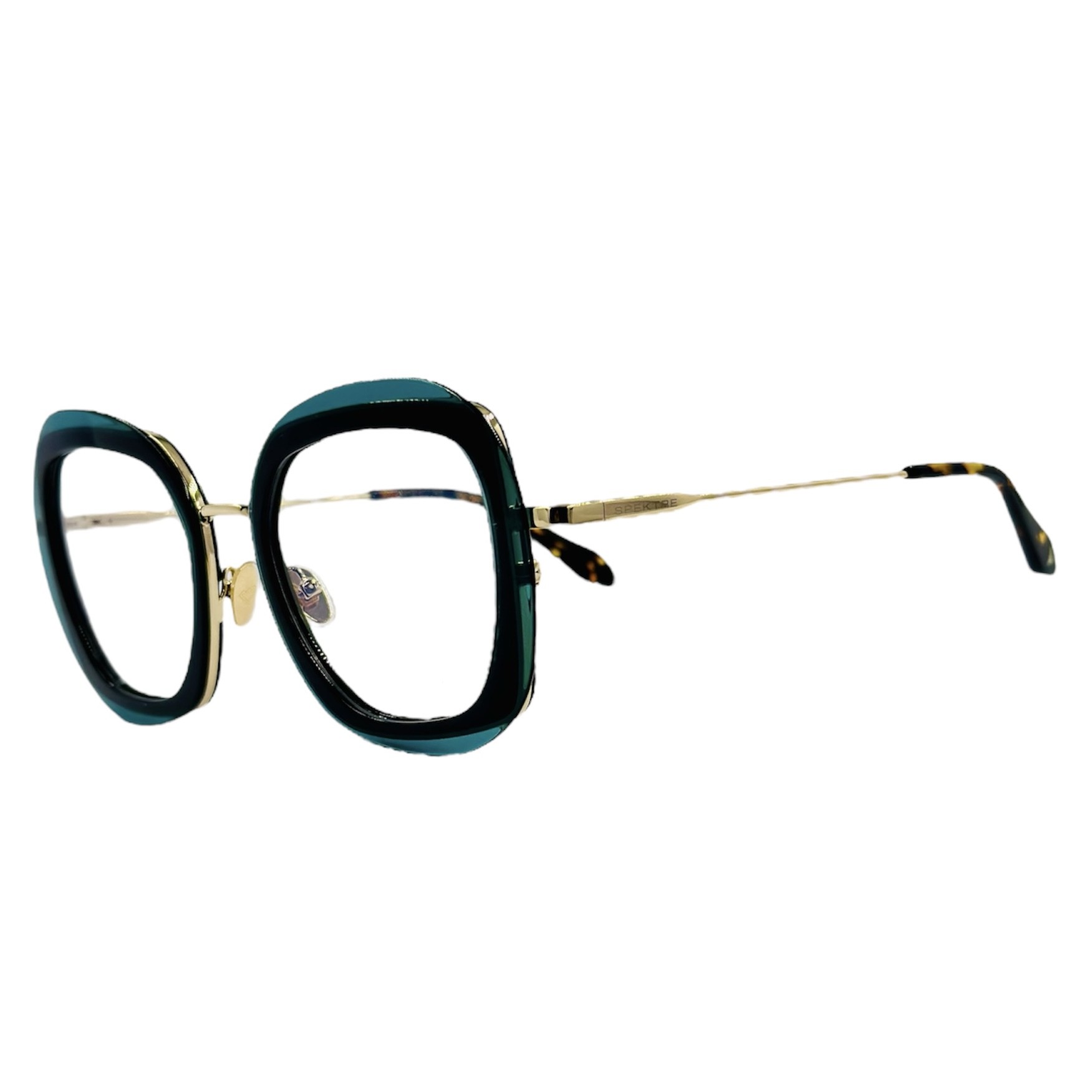 SPEKTREBALIBAL03V2 gafas monturas graduado sol spektre bali acetato negro verde bosque cristal dorado metal optica hermo optica diagonal optica gran via optica toscana vytria