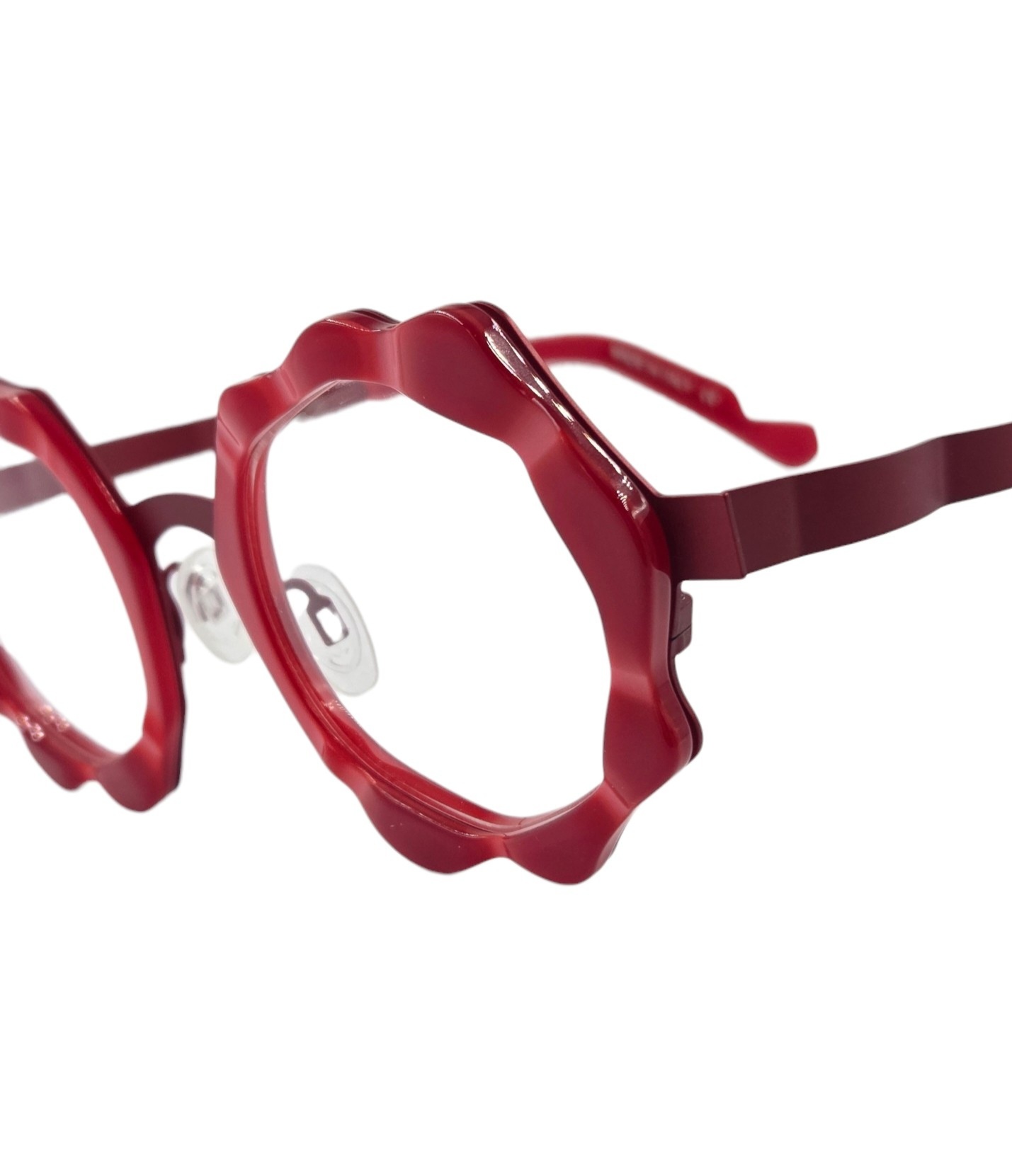 OSCAR MAMOOI URANUS ROJO3 gafas de graduado oscar mamooi redondo ondulado rojo metal acetato tendencia optica hermo optica toscana optica gran via optica castro optica diagonal vytria
